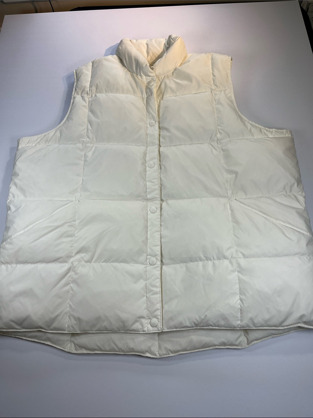 Lands' End Cream Quilted Puffer Vest Women’s Sz 2X